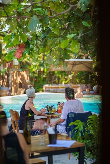 A Restaurant with a Pool